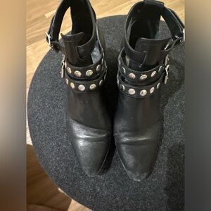 Saint Lauren Studded Booties — Size 37